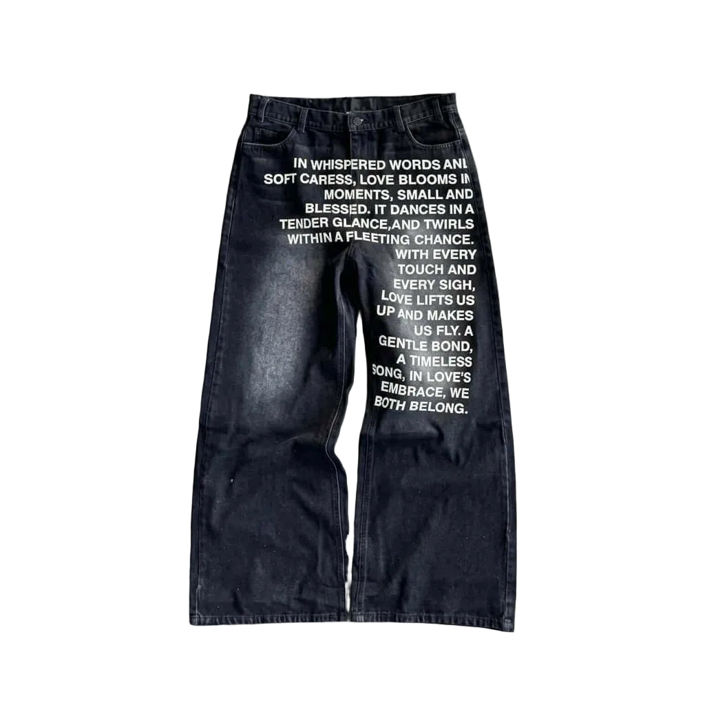 "In Whispered Words" Poetry Print Baggy Jeans-Mkcyberr