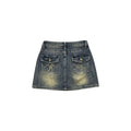 Jello Denim Mini Skirt Embroidered Pocket Detail & Sand Wash Shop the Jello Denim Mini Skirt Embroidered Pocket Detail & Sand Wash for a vintage look with intricate embroidery and classic A-line style.