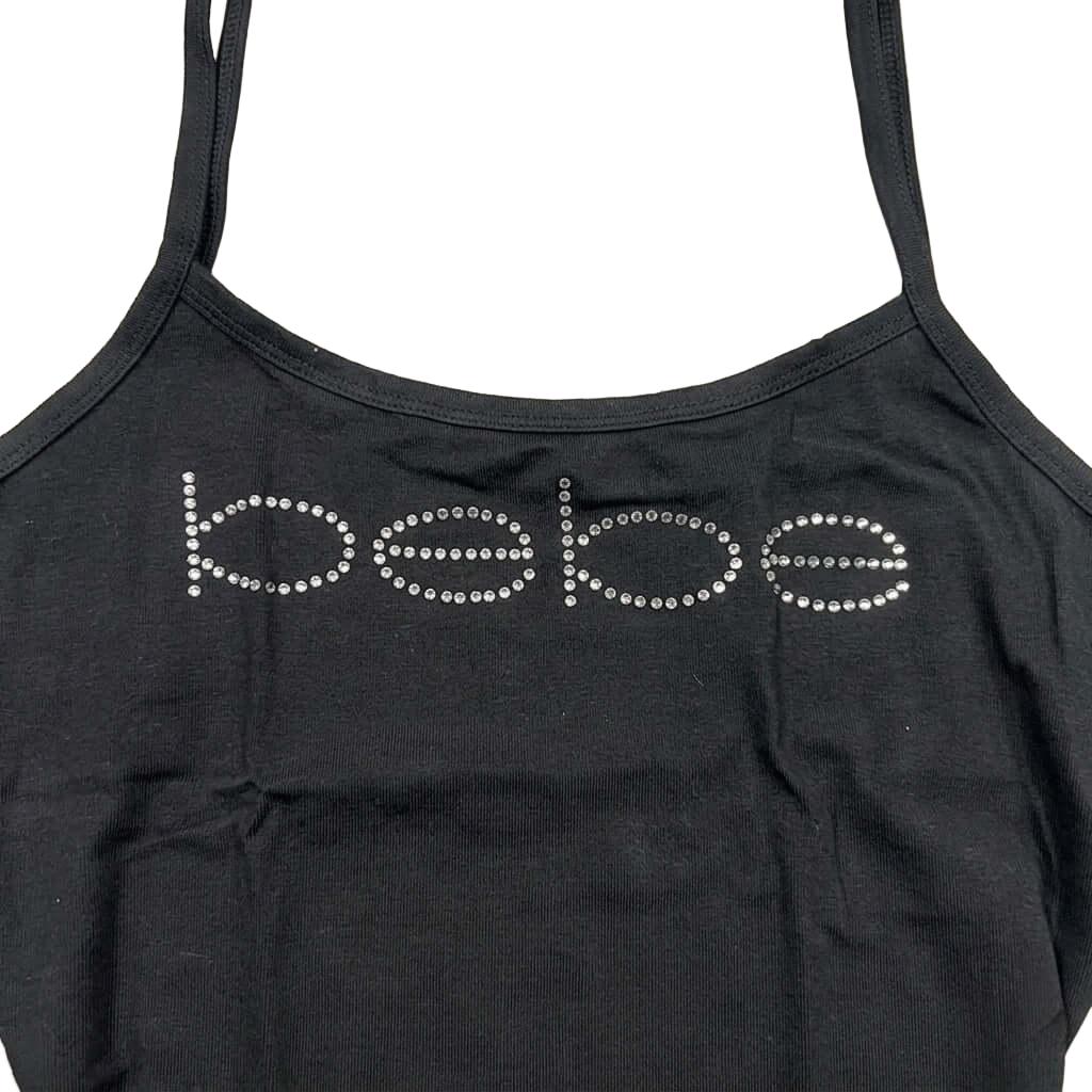Vintage Rhinestone Tank Top - Black-Mkcyberr