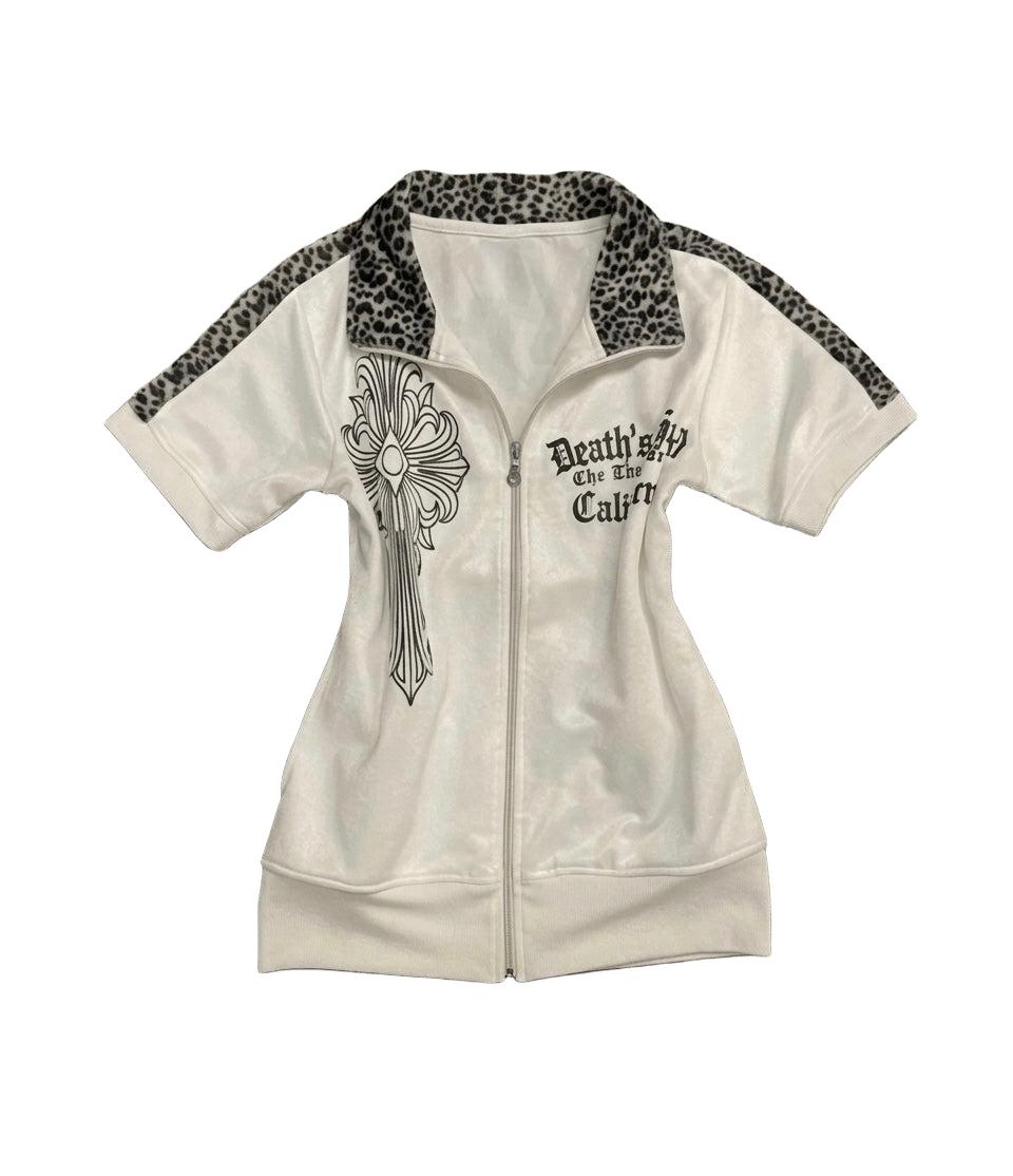 Chrome Cross Leopard Zip-Up Track Top-Mkcyberr