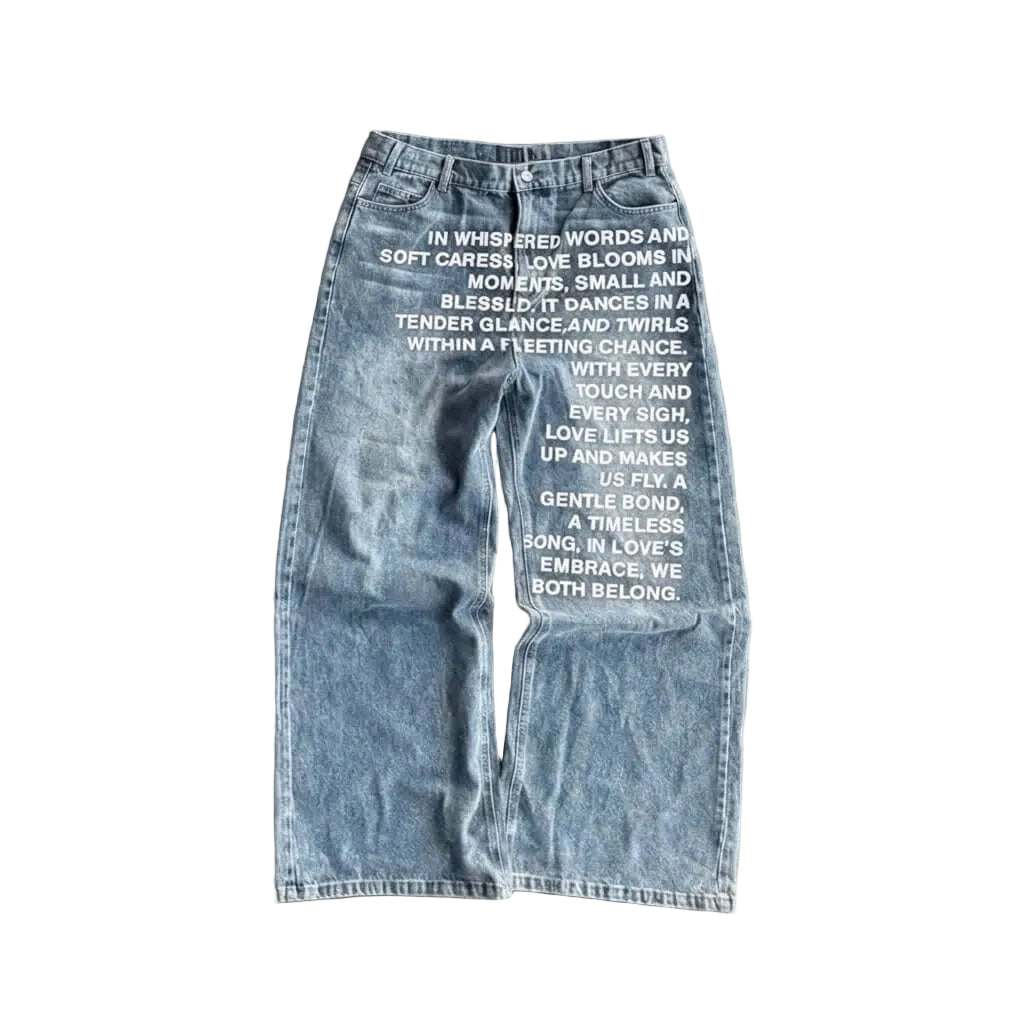 "In Whispered Words" Poetry Print Baggy Jeans-Mkcyberr