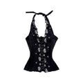 90s Y2K Halter Tank Top – Backless Emo Punk Streetwear
