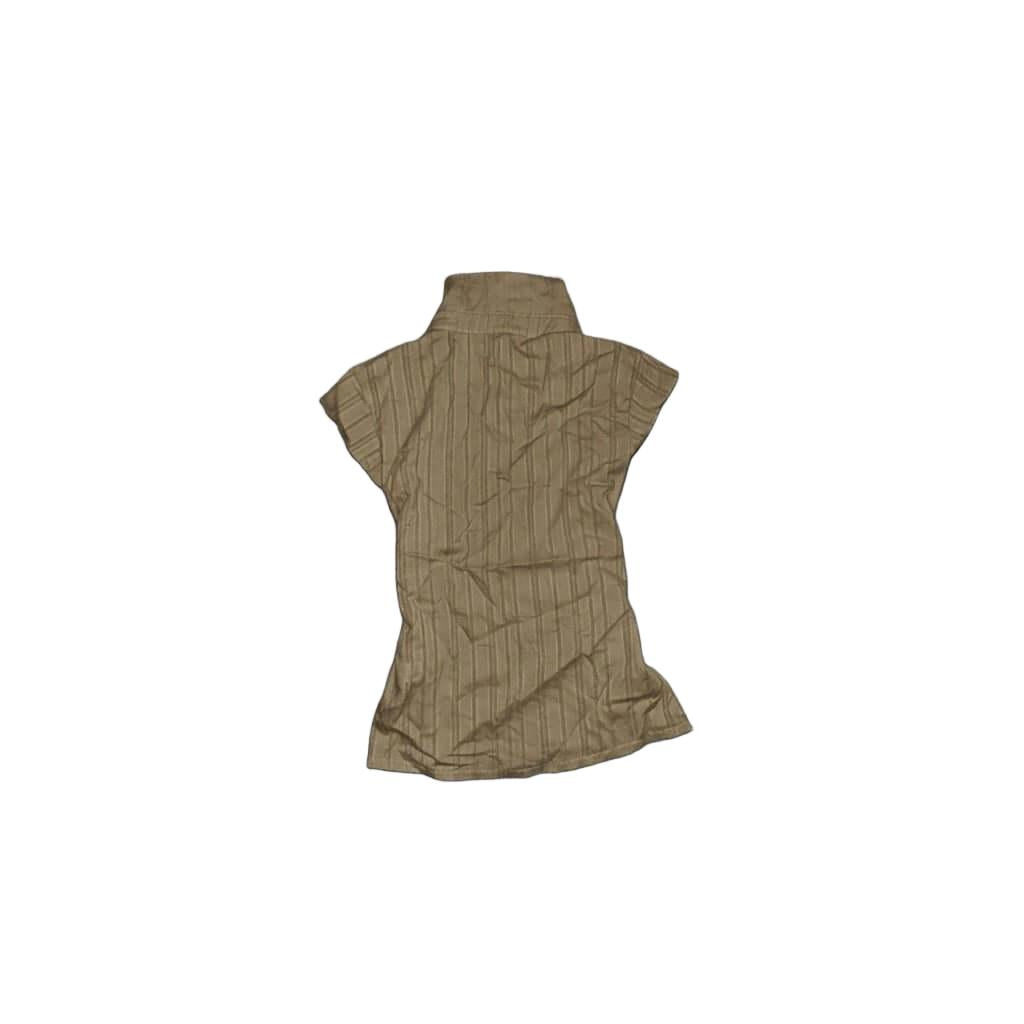 Chic Sleeveless Blouse Khaki color-Mkcyberr