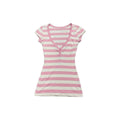 Vintage Pink Striped V-Neck Top - Stylish 2000s Fashion Elevate your style with our Vintage Pink Striped V-Neck Top featuring charming buttons. A perfect addition for a nostalgic 2000s vibe!