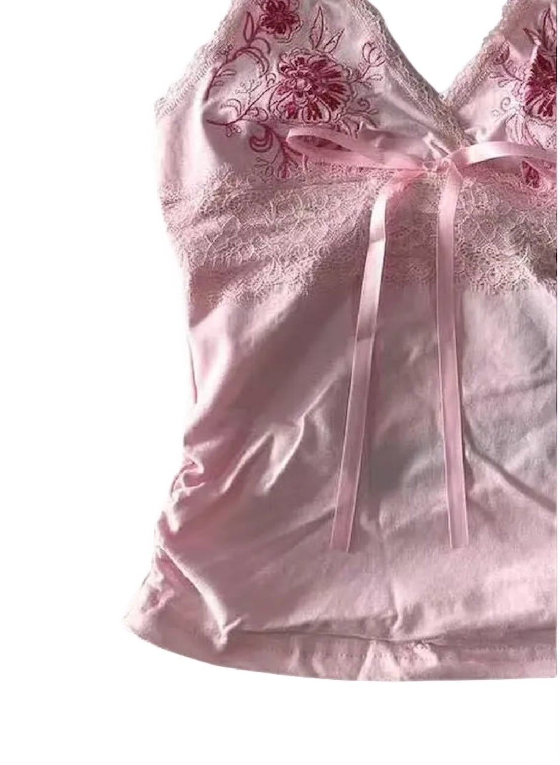 Top canotta halter in pizzo – Camisole vintage con ricami floreali romantici