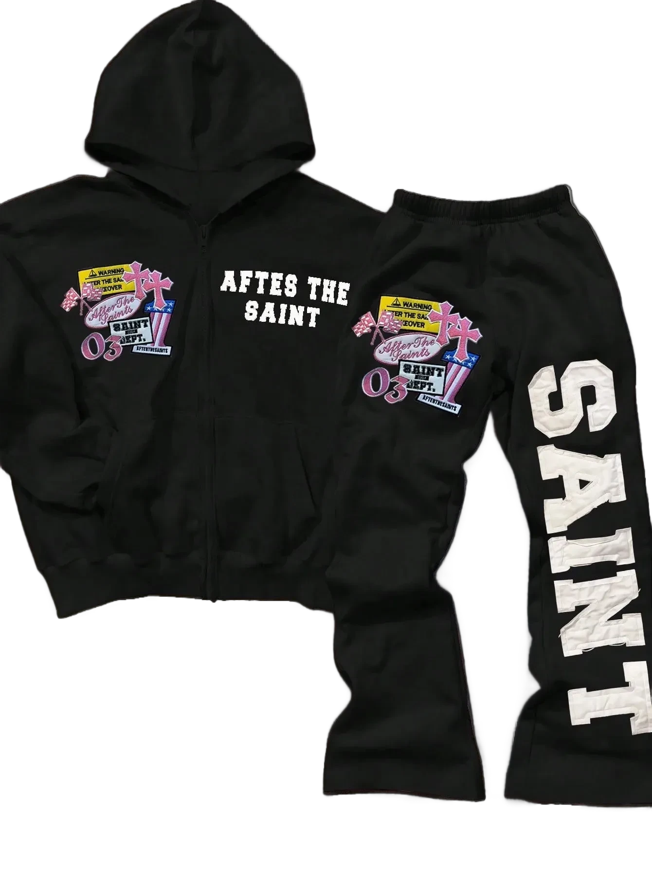 Set streetwear pants and hoodie