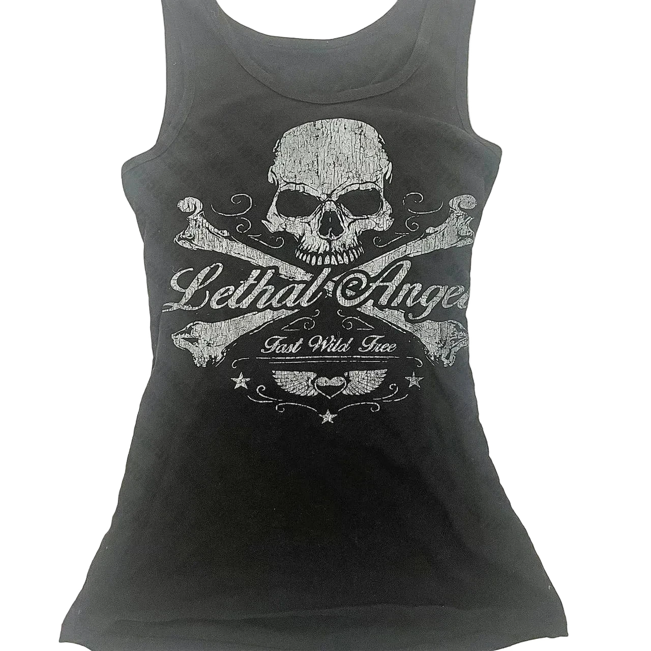 Skull Graphic Crop Tank Top