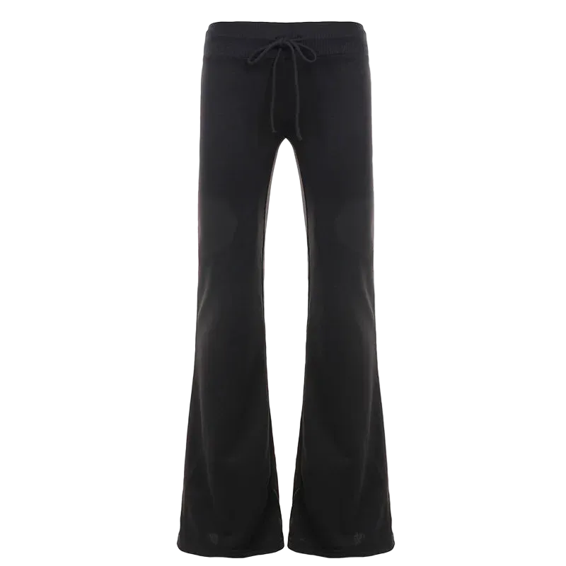 Y2K Velvet Flare Tracksuit Set – Faux Fur Zip Hoodie & Low Rise Pants (Black)