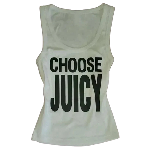 Canotta Donna “Choose Juicy” Bianca – Top Estivo Casual