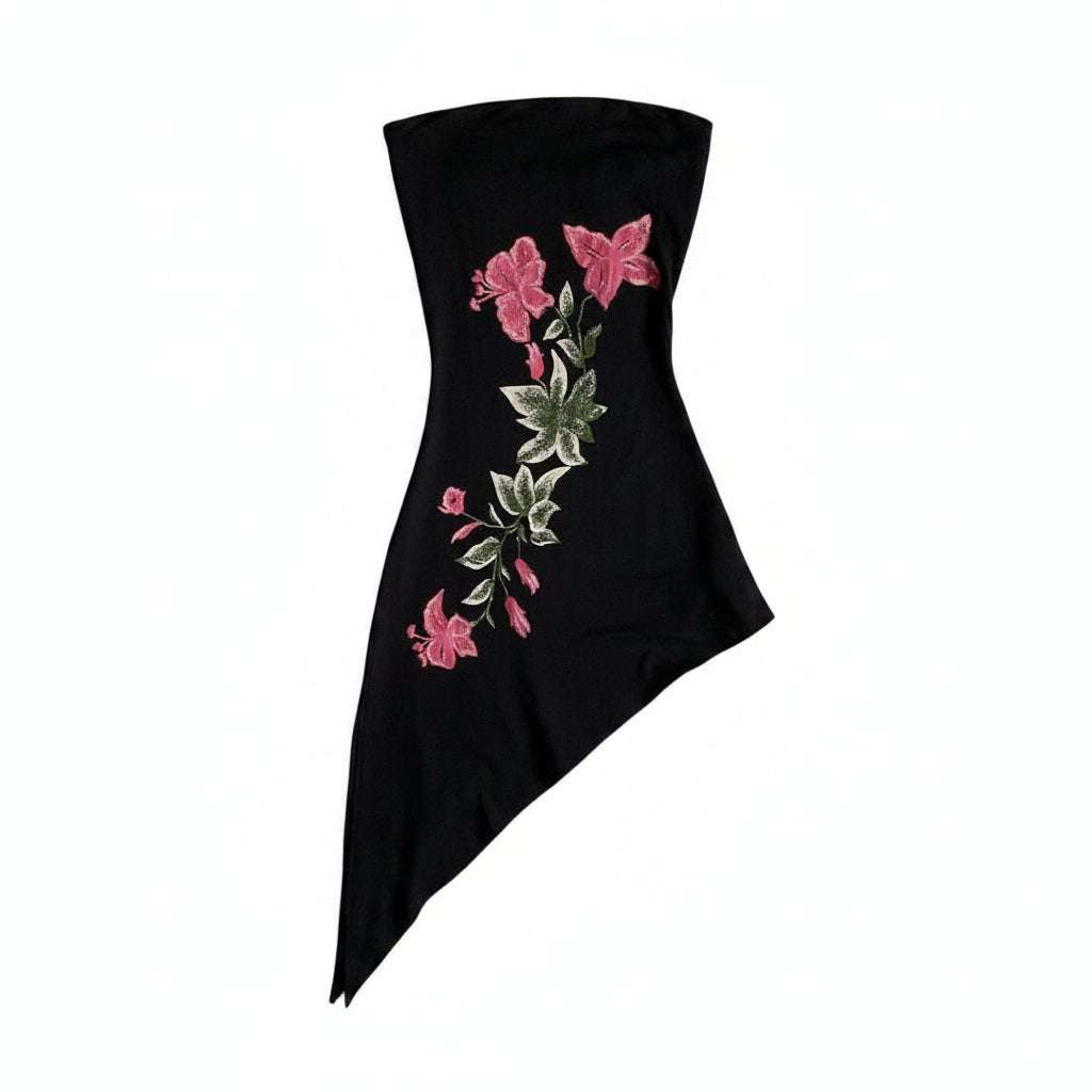 Y2K Asymmetric Bandeau Dress
