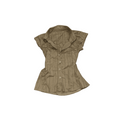 Chic Sleeveless Blouse Khaki color-Mkcyberr