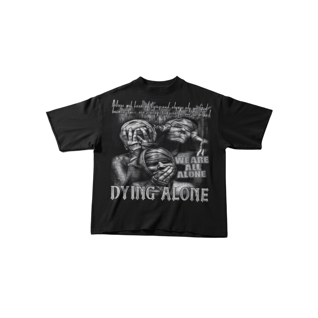 Dying Alone Oversized Distressed Tee-Mkcyberr