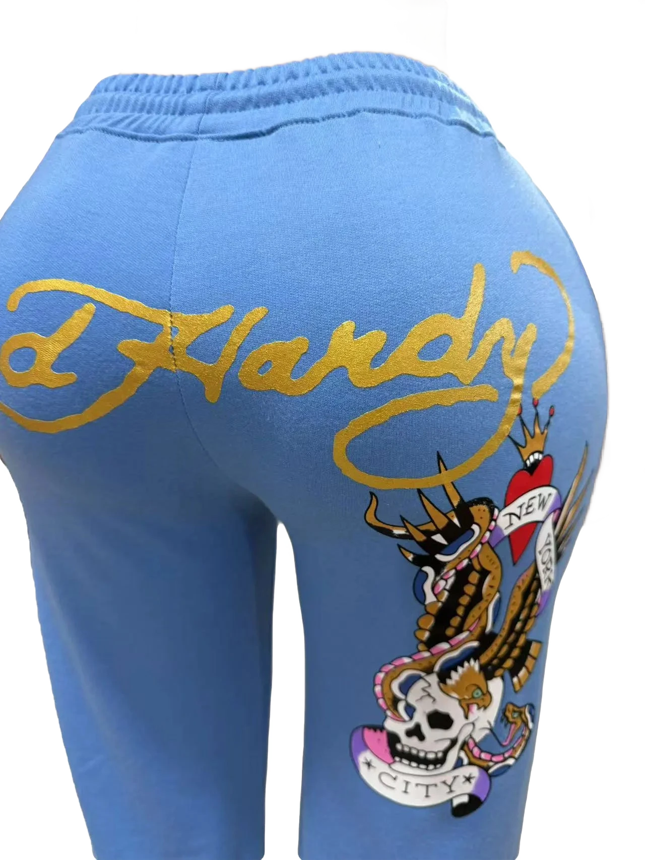 Set Ed Hardy blue top bandeau e pantaloni