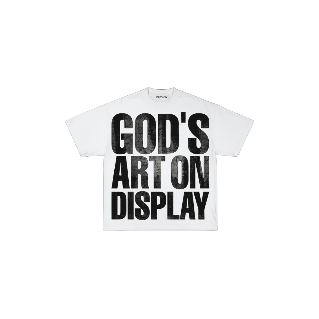 God's Art On Display oversized streetwear tee with bold typography