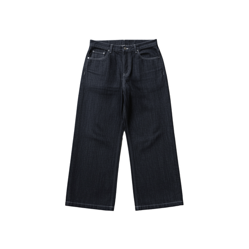 "Golden Wings" Y2K Baggy Jeans – Faded Black Denim-Mkcyberr