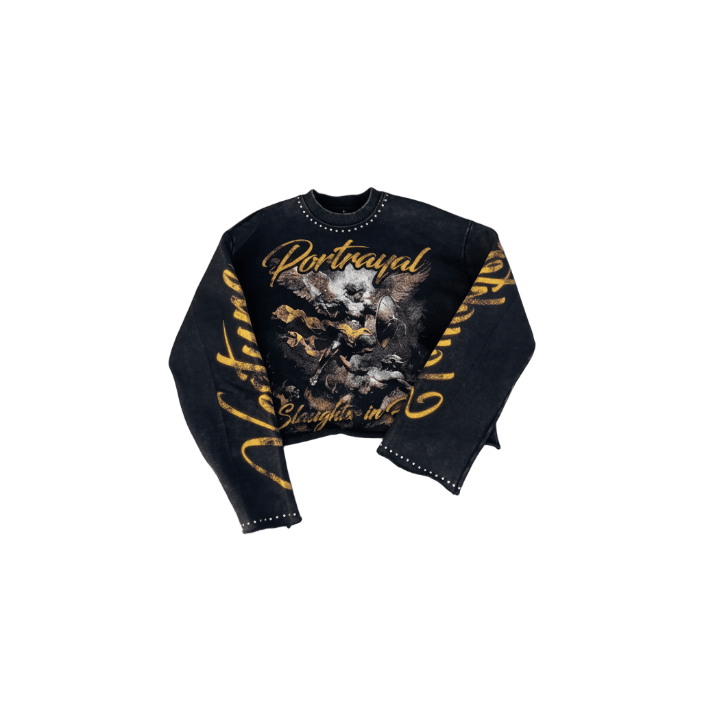 Oversize Long Sleeve Vintage Black & Yellow Graphic-Mkcyberr