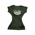 Ribbed green top with lace trim and bow detail