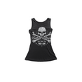 Skull Print Cropped Tank - Black-Mkcyberr