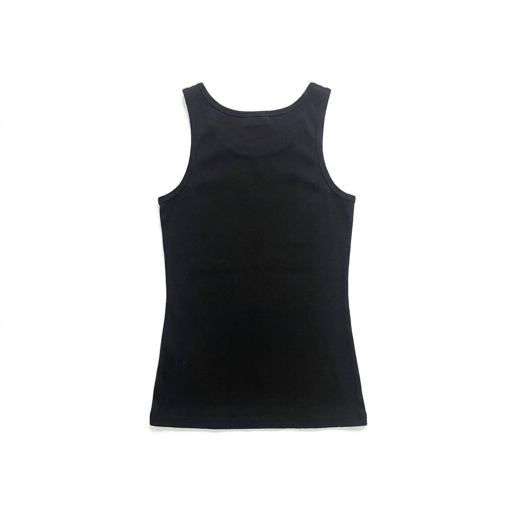 Black Y2K tank top with pink White Sands graphic and grey filigree