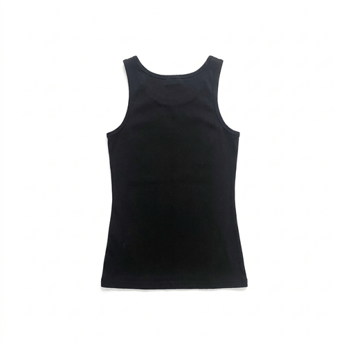 Black Y2K tank top with pink White Sands graphic and grey filigree
